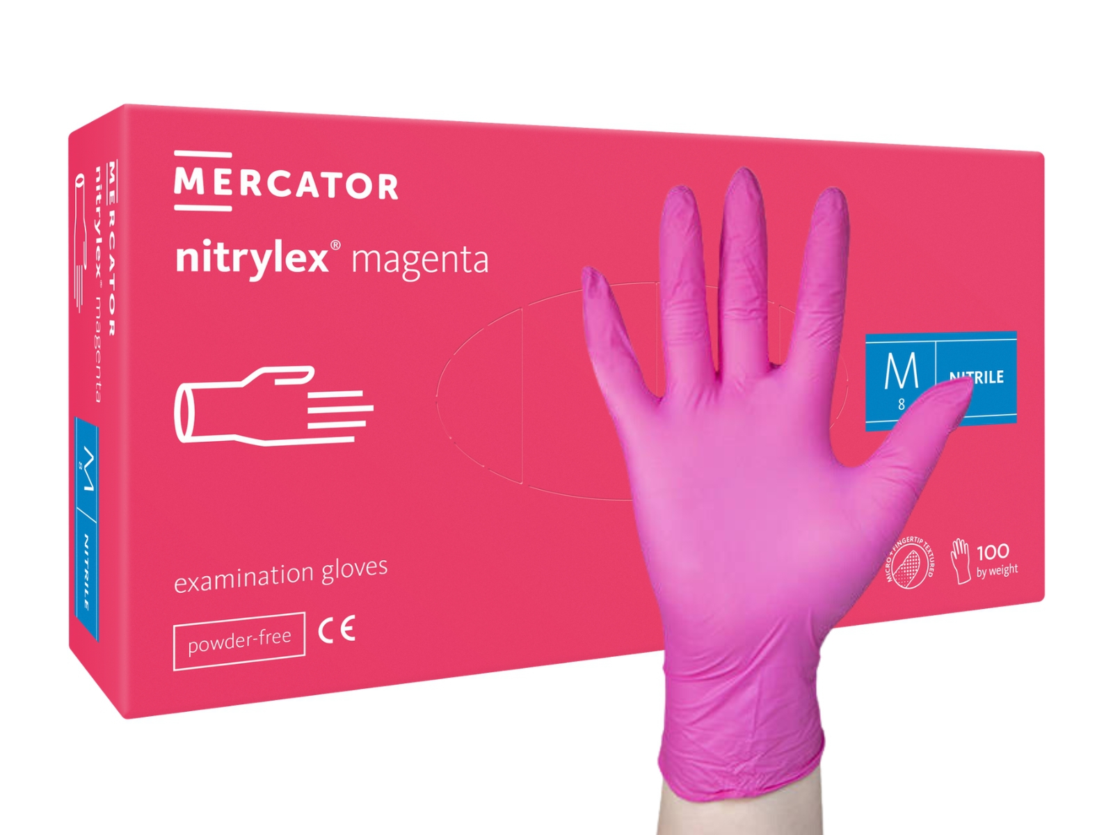 Rękawice Nitrylex Magenta M Mercator KARTON